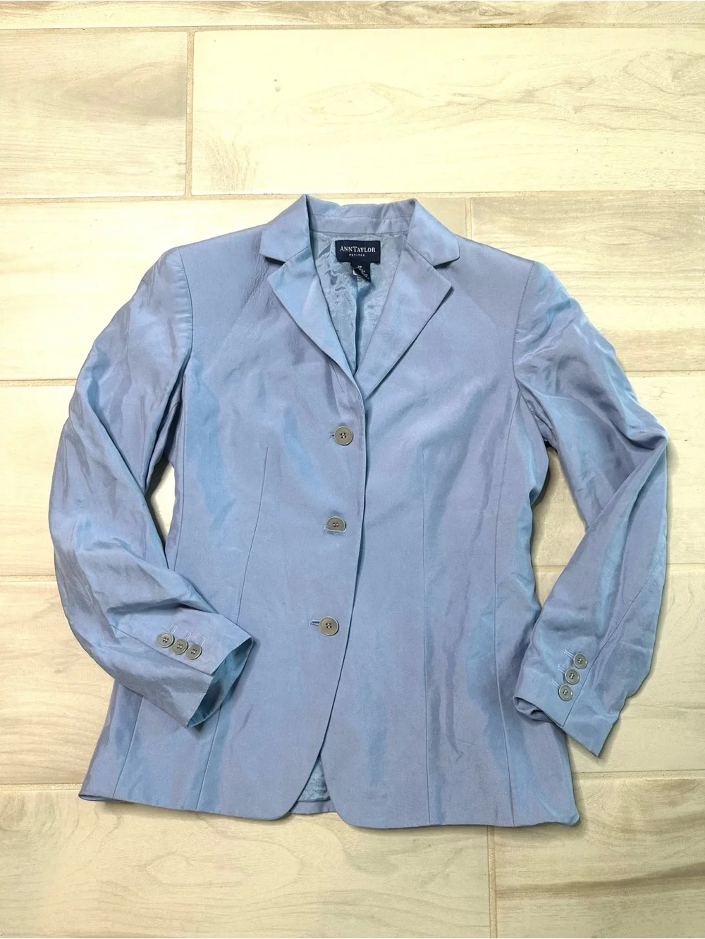 Women’s Silk 2 Piece Skirt Suit Blue Embroidered Blazer Petite 2 / XS - Picture 4 of 10
